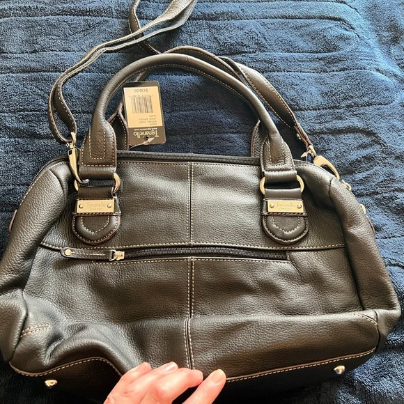 Tignanello Black Large Leather Satchel - Picture 4 of 6